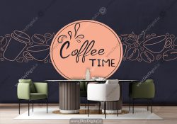 طرح پوستر دیواری قهوه فروشی