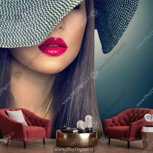 پوستر دیواری طرح چهره اسپرت زن کلاهی