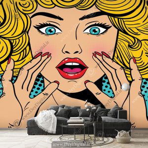 پوستر دیواری اسپرت چهره دختر مو طلایی