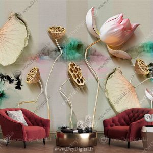 پوستر دیواری گل سه بعدی