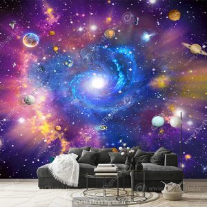 کاغذ دیواری سه بعدی کهکشانی