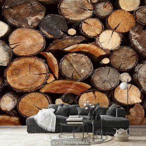 پوستر دیواری سه بعدی طرح چوب تنه درخت