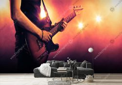 پوستر دیواری سه بعدی موسیقی طرح نوازنده گیتار برقی