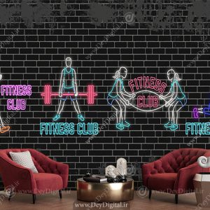 پوستر سه بعدی حرکات فیتنس با زمینه تیره