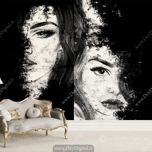 پوستر دیواری چهره اسپرت سفید مشکی