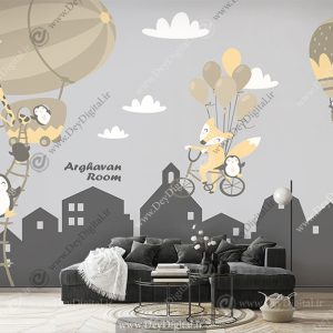 کاغذ دیواری فانتزی طرح عروسکی کودک