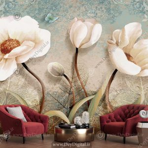 پوستر دیواری گل نقاشی سه بعدی