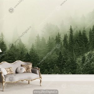 پوستر طبیعت مه آلود مدل نقاشی