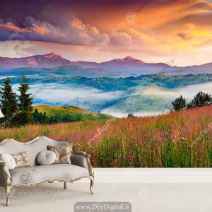 پوستر دیواری منظره دشت زیبا