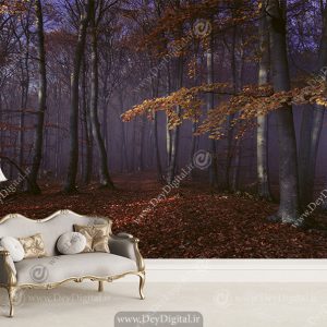 کاغذ دیواری سه بعدی طرح جنگل پاییزی