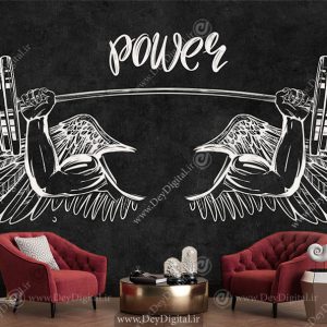 کاغذ دیواری سه بعدی طرح دمبل بزرگ