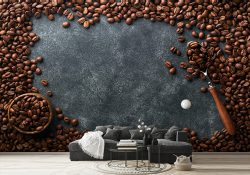 پوستر دیواری ساده دانه های قهوه