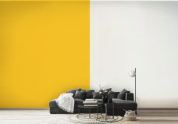 کاغذ دیواری سه بعدی طرح سفید زرد