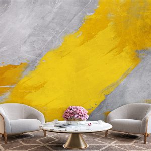 کاغذ دیواری سه بعدی طوسی زرد