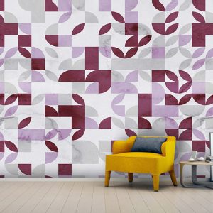 پوستر دیواری ساده طرح هندسی طوسی بنفش