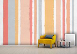 کاغذ دیواری سه بعدی خط های رنگی رنگی