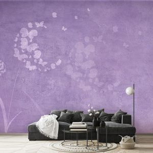 پوستر دیواری ساده بنفش طرح پروانه
