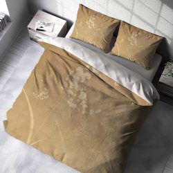 ست روتختی دونفره طرح ساده قاصدک با تم قهوه ای روشن