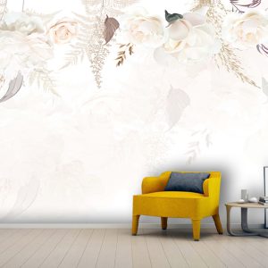 پوستر دیواری گل رز سفید