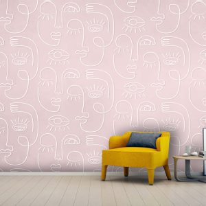 کاغذ دیواری طرح چهره مینیمال