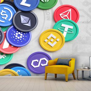 پوستر دیواری طرح ارزهای دیجیتال