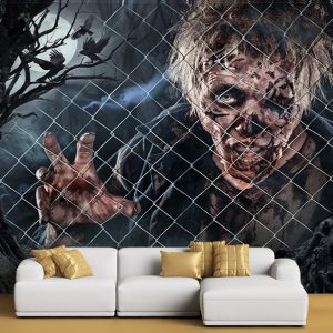 کاغذ دیواری سه بعدی طرح زامبی ترسناک