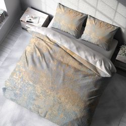 ست روتختی دونفره طرح سیمانی کرمی و طوسی روشن