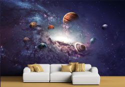 پوستر دیواری کهکشان و سیاره های منظومه شمسی