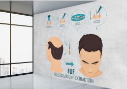 پوستر دیواری سه بعدی برای مرکز کاشت مو