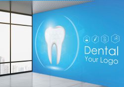پوستر سه بعدی طرح دندان برای مطب دندان پزشکی