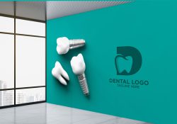 پوستر دیواری طرح دندان ایمپلنت برای دندانپزشکی