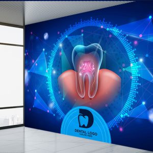 پوستر دیواری سه بعدی طرح لثه و دندان برای دندانپزشکی