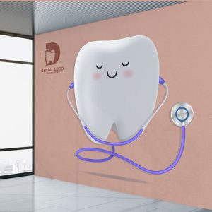 پوستر دیواری سه بعدی طرح دندان برای دندان پزشکی