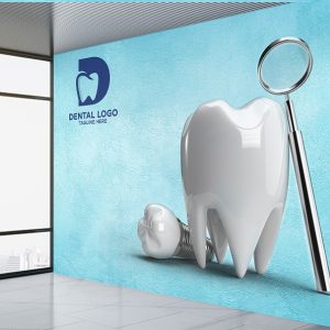 پوستر دیواری طرح دندان ایمپلنت برای دندانپزشکی
