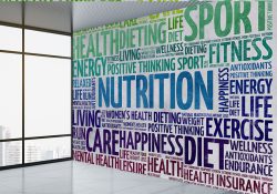 پوستر دیواری برای مطب دکتر تغذیه طرح تایپوگرافی