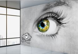 کاغذ دیواری سه بعدی طرح چشم رنگی