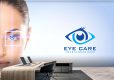 پوستر دیواری برای مطب چشم پزشکی با زمینه آبی