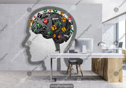پوستر کاغذ دیواری طرح مغز و اعصاب
