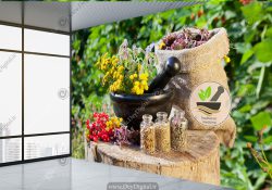 پوستر دیواری طرح گیاهان دارویی برای طب سنتی