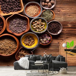 پوستر دیواری طرح داروهای گیاهی برای عطاری