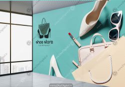 پوستر دیواری سه بعدی طرح کیف و کفش