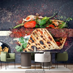 پوستر دیواری سه بعدی رستوران