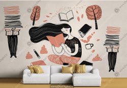 پوستر دیواری سه بعدی برای کتابخانه