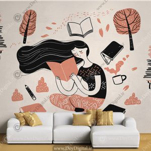 پوستر دیواری سه بعدی برای کتابخانه