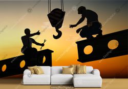 کاغذ دیواری سه بعدی طرح مصالح ساختمانی