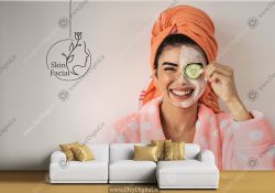 کاغذ پوستر دیواری سه بعدی برای کلینیک پاکسازی صورت