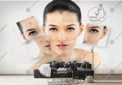 پوستر دیواری سه بعدی طرح فیشیال صورت