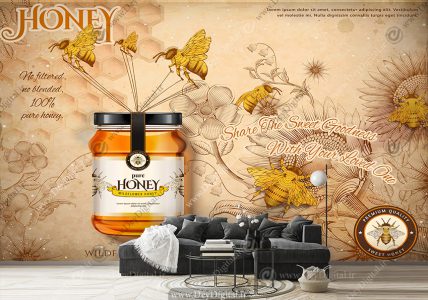 پوستر دیواری سه بعدی عسل