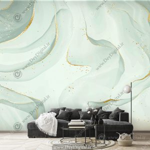 کاغذ دیواری سه بعدی طرح سنگ ماربل سبز