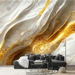 پوستر سه بعدی طرح سنگ مرمر طلایی